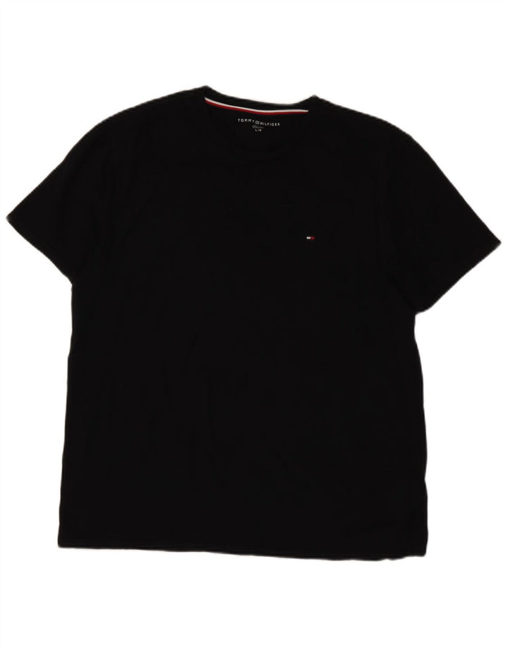 Tommy Hilfiger Herre T-Shirt Top Stor Sort Bomuld