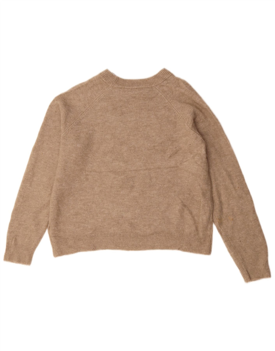 Zara Dame Boat Neck Jumper Sweater UK 14 Medium Beige Polyamid