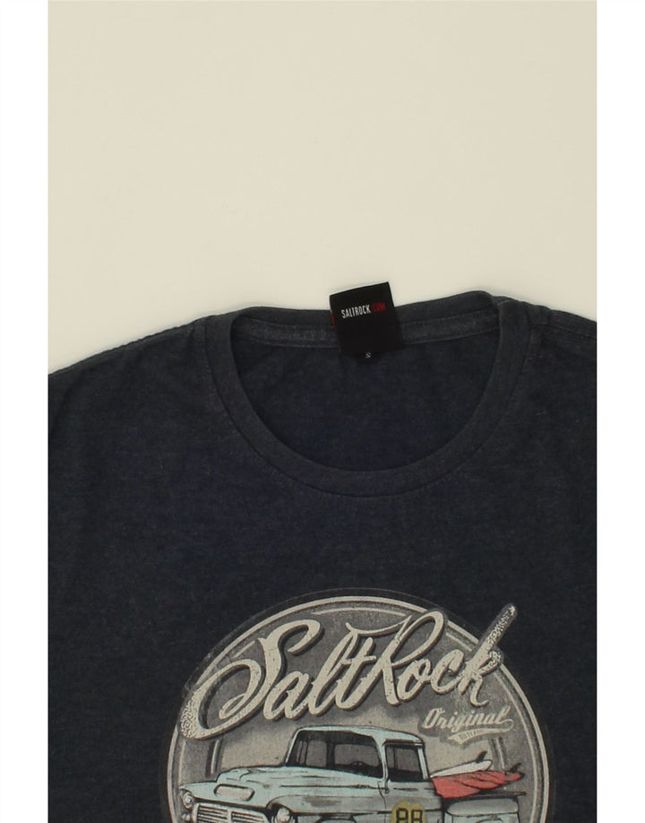 SALTROCK Mens Graphic T-Shirt Top Small Navy Blue Cotton Vintage Saltrock and Second-Hand Saltrock from Messina Hembry 