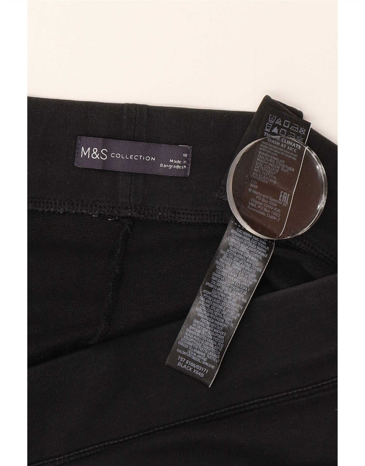 Marks & Spencer Dame Capri Leggings UK 18 XL Sort Bomuld