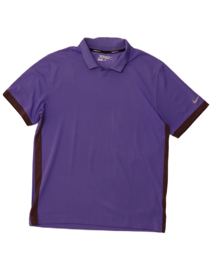NIKE Dri Fit poloshirt til mænd mellemlilla Colourblock Polyester