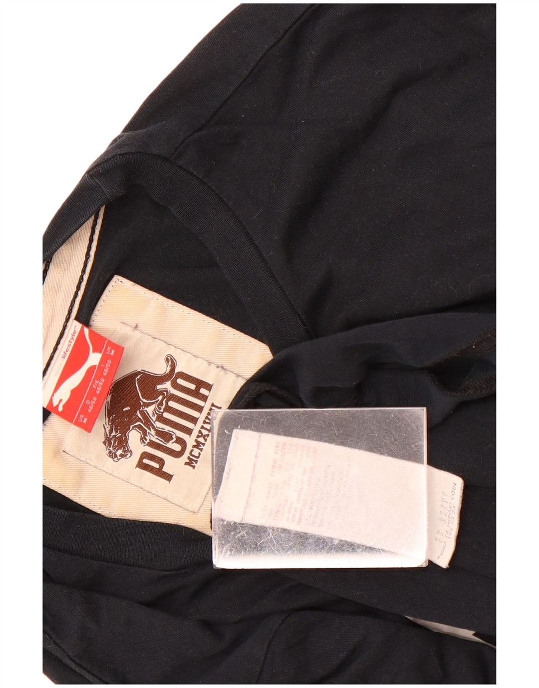Puma Herre Grafisk T-Shirt Top Medium Sort Bomuld