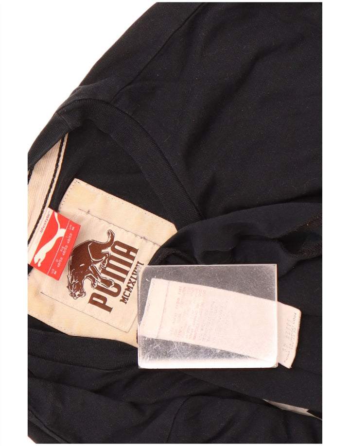 Puma Herre Grafisk T-Shirt Top Medium Sort Bomuld