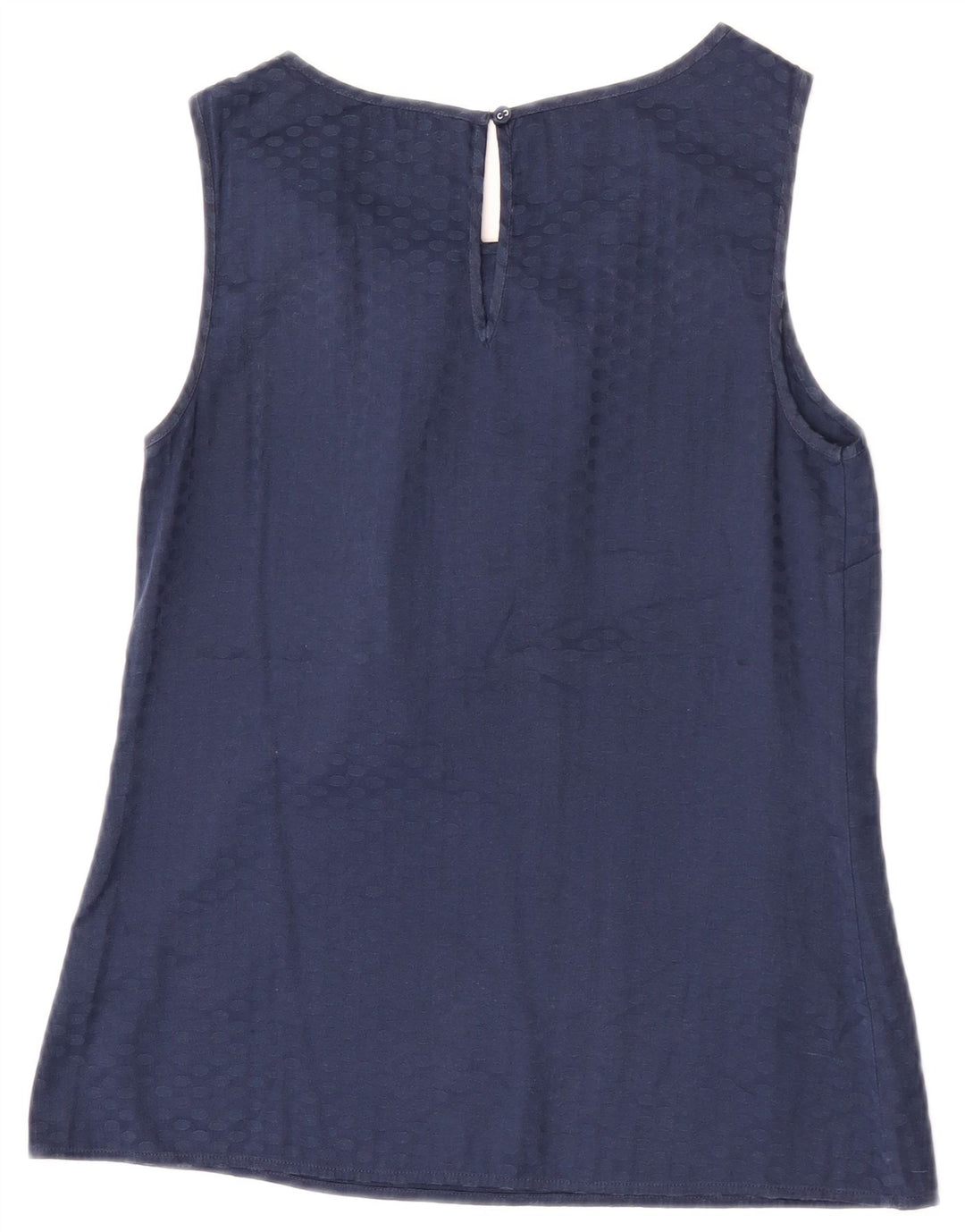 Oasis Dame ærmeløs bluse Top UK 12 Mellem marineblå plettet polyester