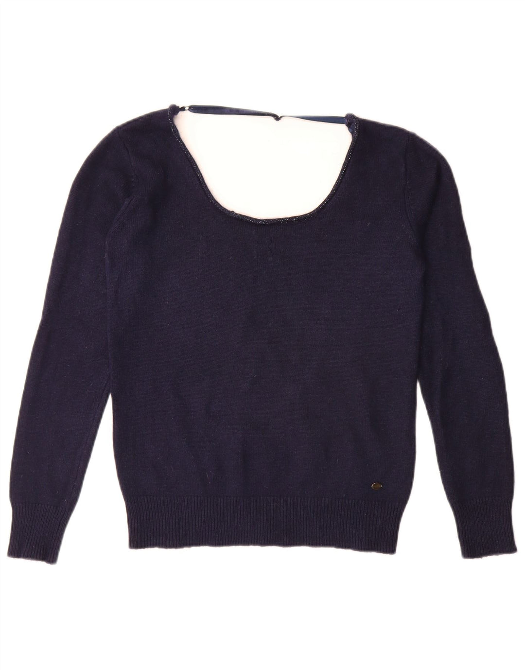Guess Dame Boat Neck Jumper Sweater UK 14 Medium Navy Blue