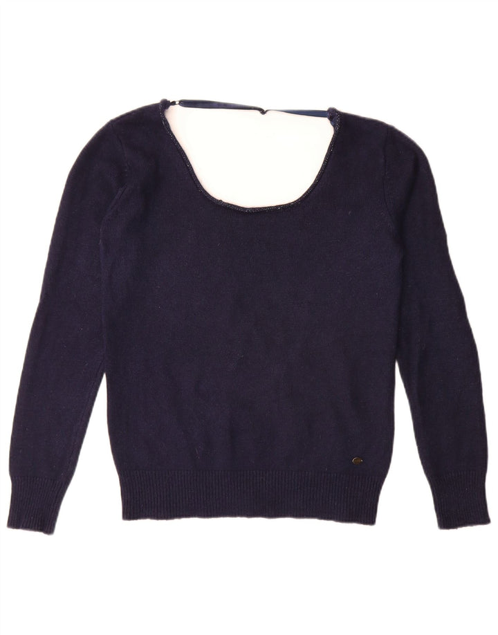 Guess Dame Boat Neck Jumper Sweater UK 14 Medium Navy Blue