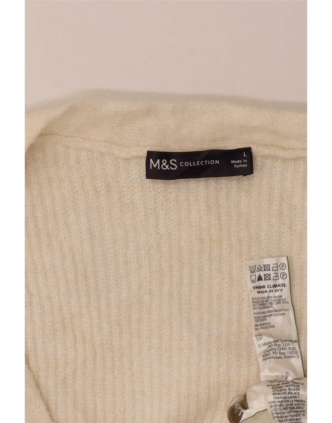 Marks & Spencer Dame oversized cardigan sweater UK 16 Large Off White