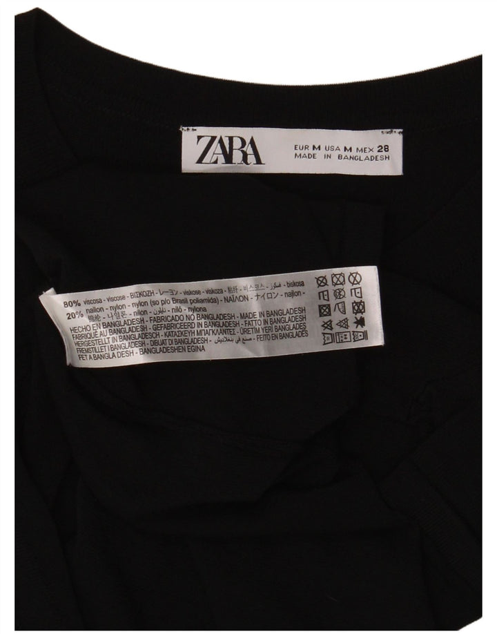 Zara T-Shirt Top UK 12 Medium Sort Viscose