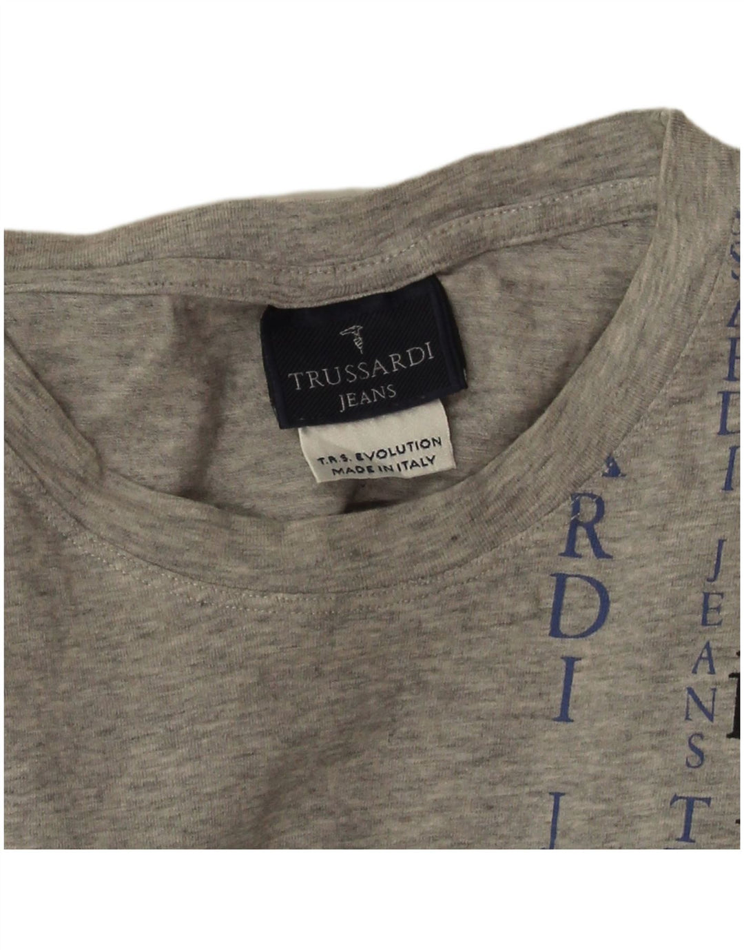 Trussardi Jeans Herre grafisk T-shirt Top Stor Grå Flecked