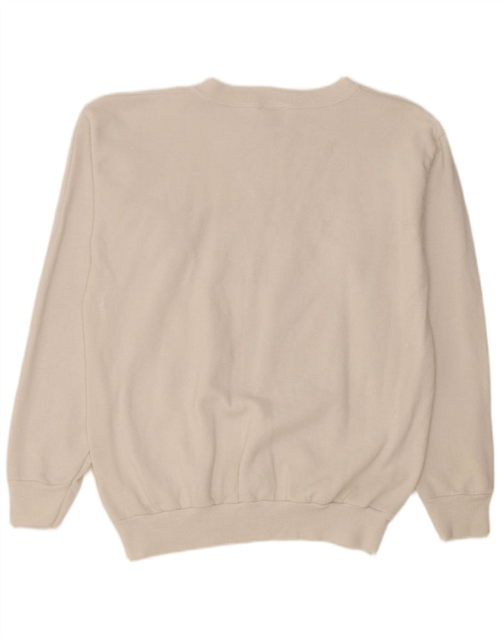 TULTEX Dame Grafisk Sweatshirt Jumper UK 16 Stor Hvid Bomuld