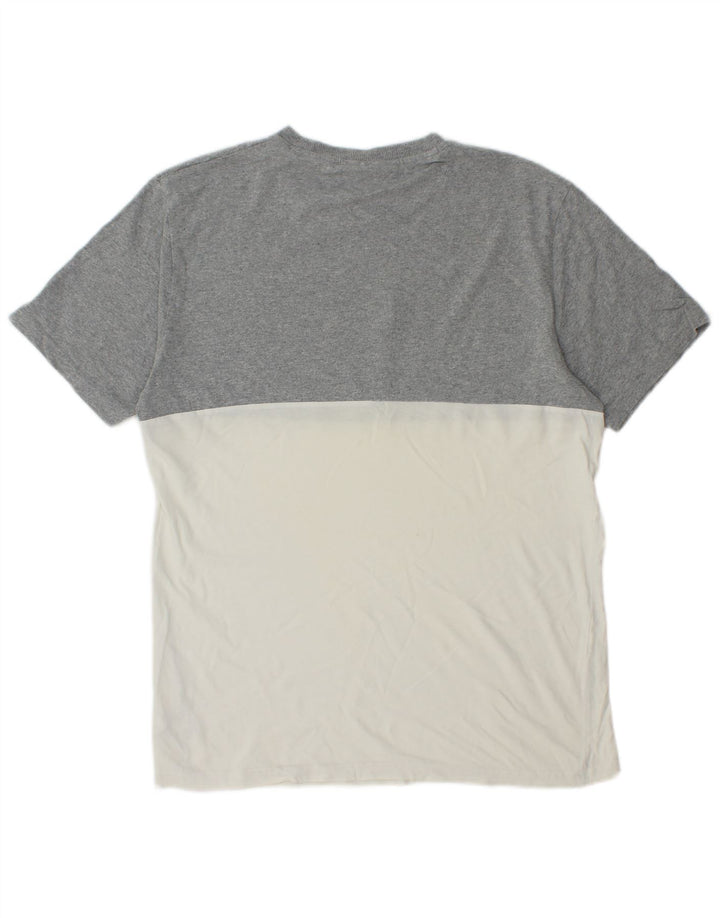 Fila Herre grafisk T-shirt Top Medium Grå Colourblock Bomuld