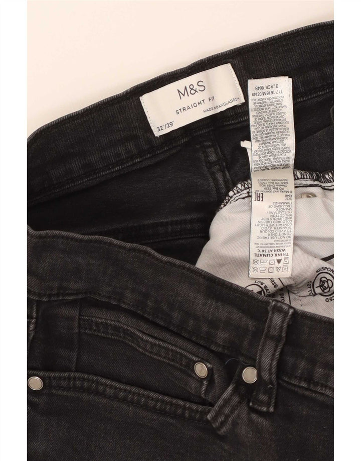 Marks & Spencer Straight Jeans til mænd W32 L29 sort bomuld