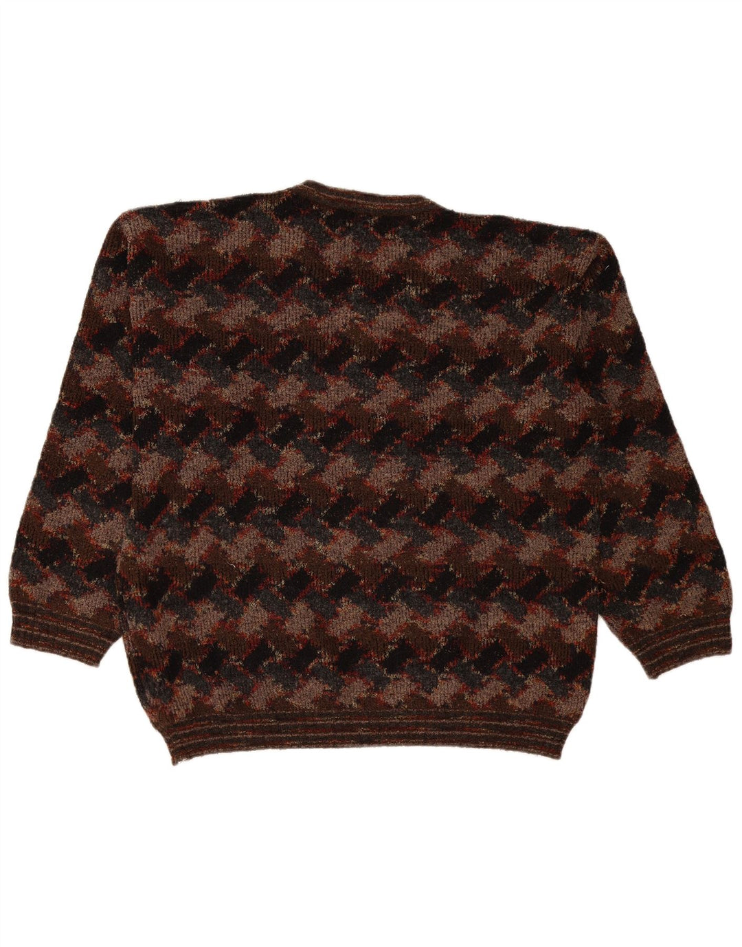 West Port Herre V-hals sweater Stor Brun Geometrisk
