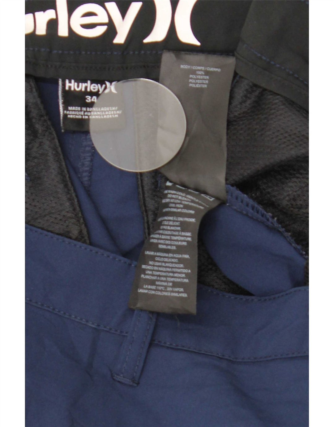 Hurley Herre Chino Shorts W34 Large Navy Blue Polyester