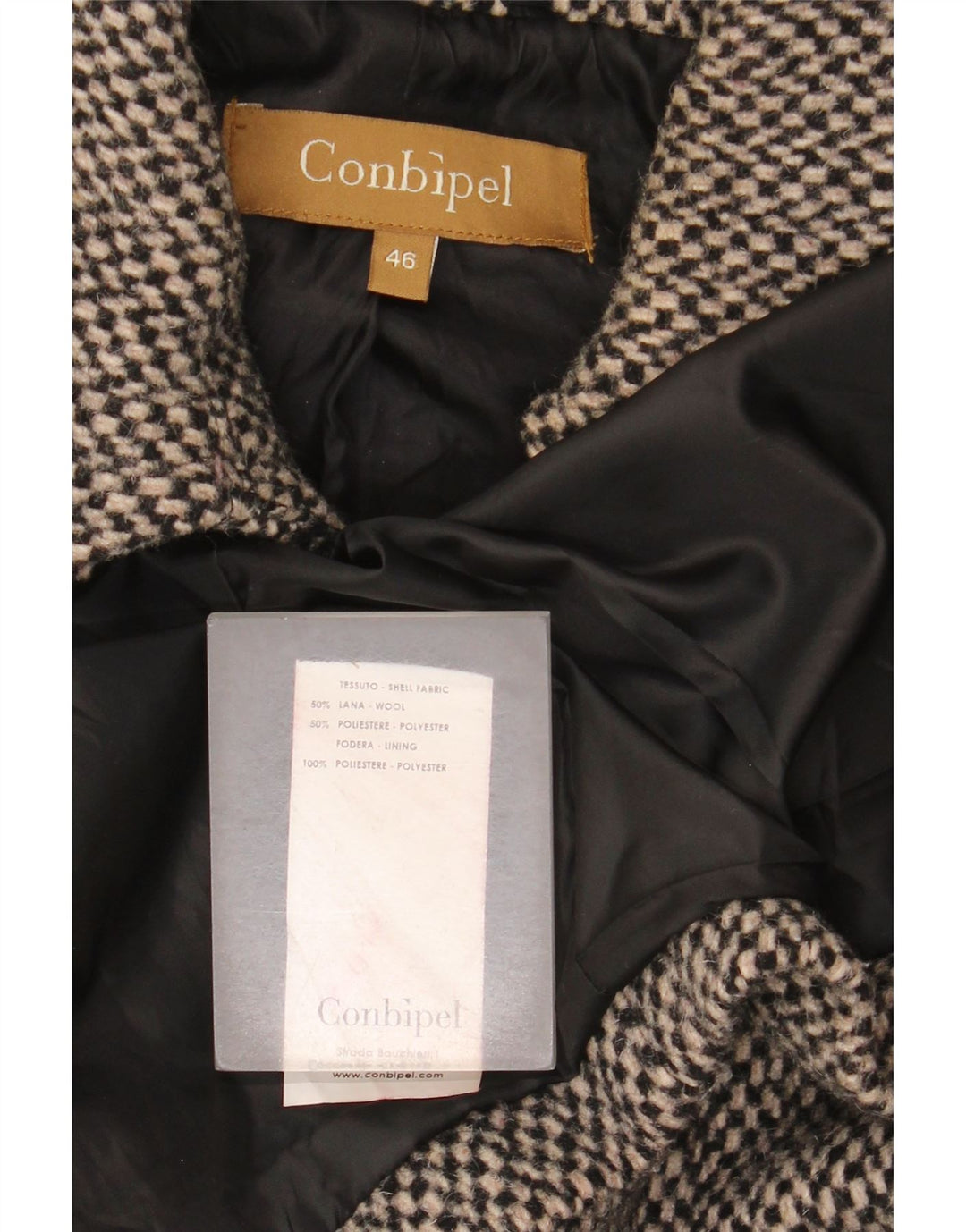 Conbipel Dame Overfrakke IT 46 Large Grey Ternet Uld
