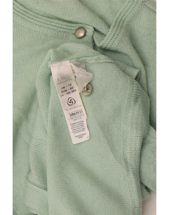 Marks & Spencer Dame Cardigan Sweater UK 12 Medium Green Acryl