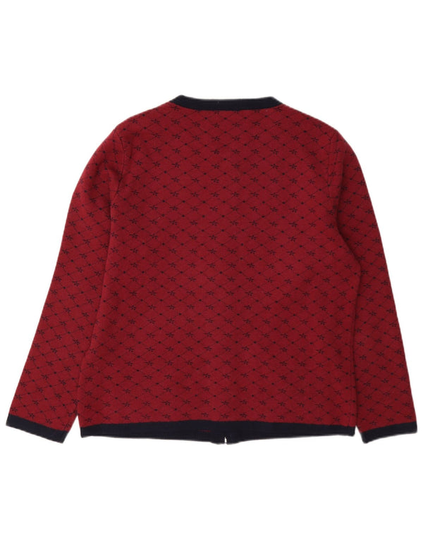 Castle of Ireland Dame cardigan sweater UK 14 Medium Red Check Viscose