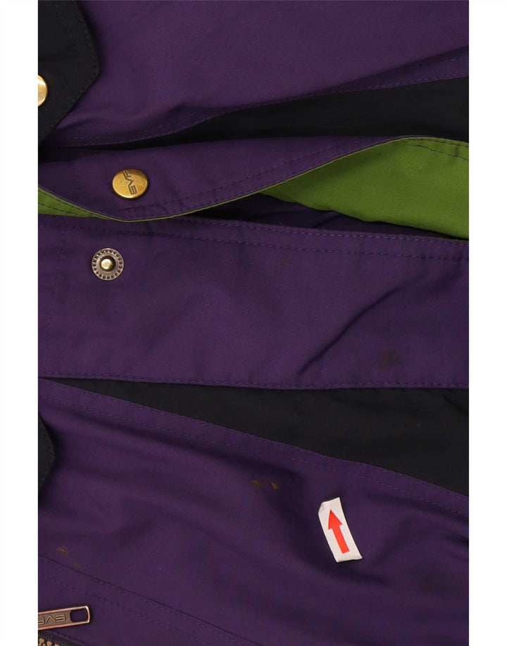 EVF Skijakke med hætte til mænd UK 40 Large Purple Colourblock Polyester