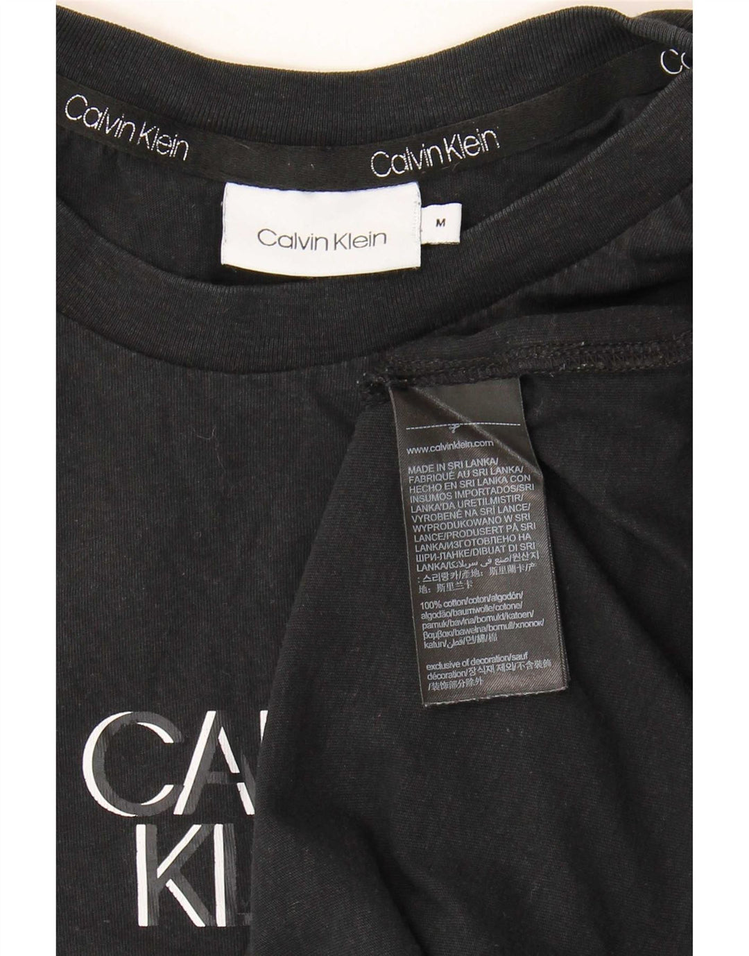Calvin Klein Herre grafisk T-shirt Top Medium Sort Bomuld