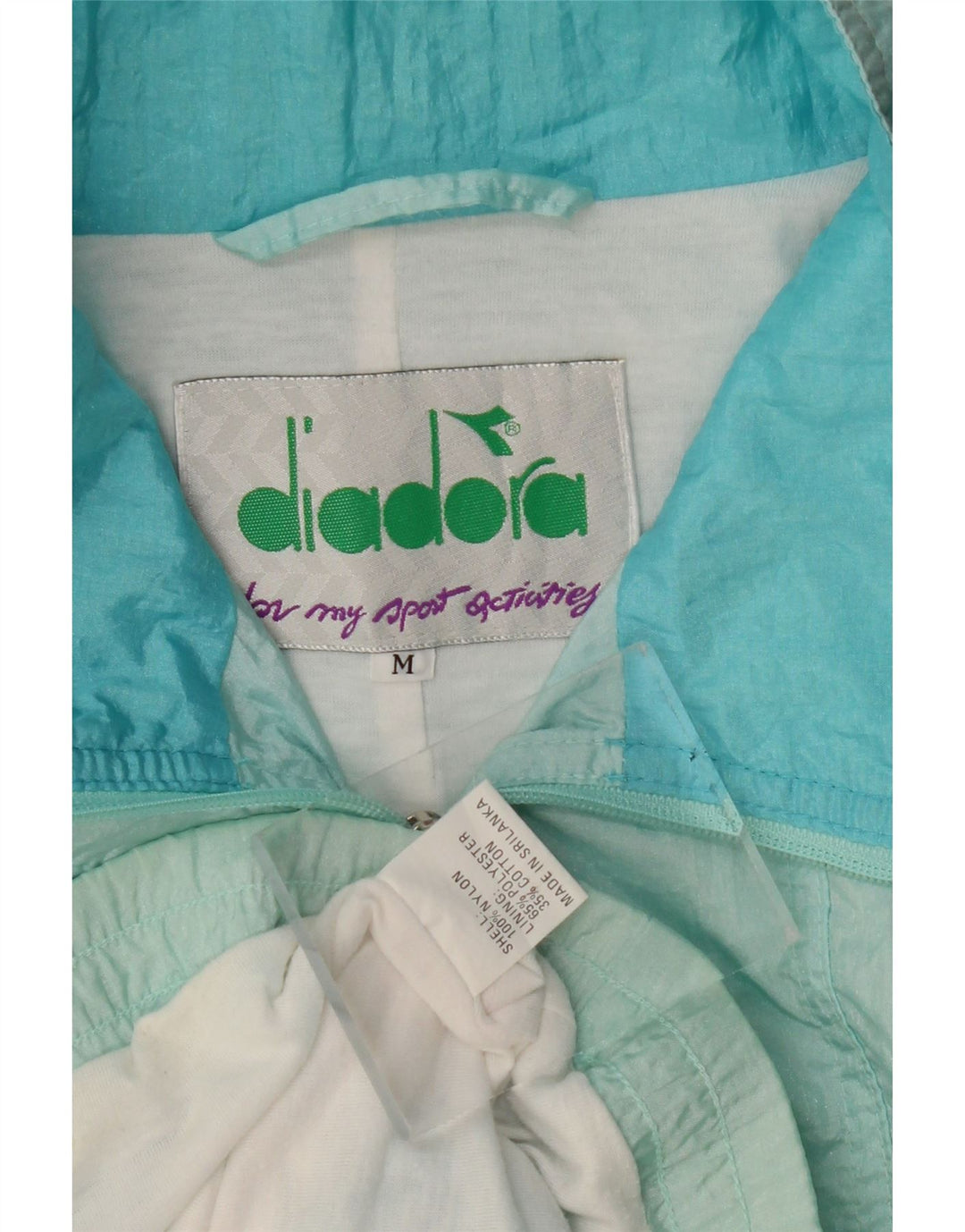 Diadora Womens Oversized træningsdragt Topjakke UK 14 Medium Blue Floral