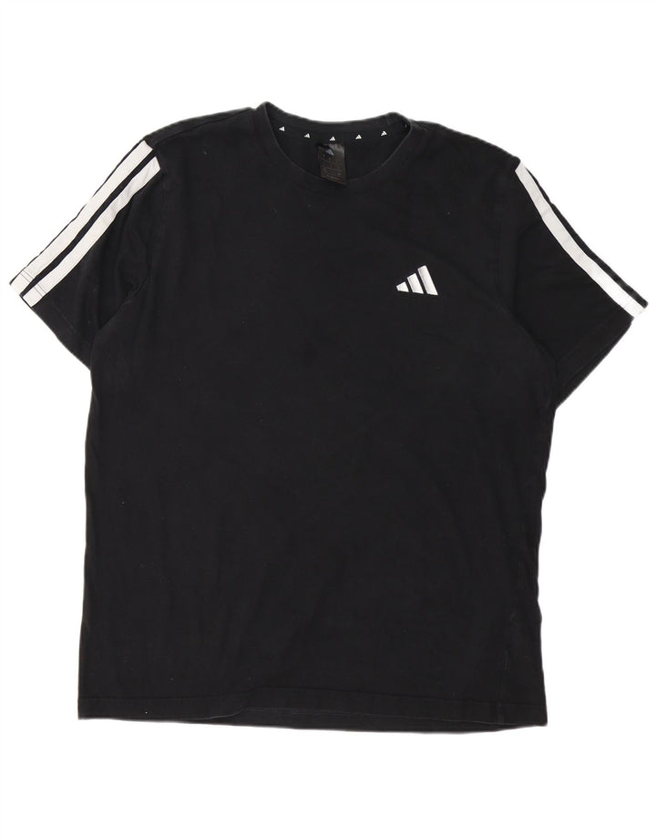 Adidas Herre T-Shirt Top Stor Sort Bomuld
