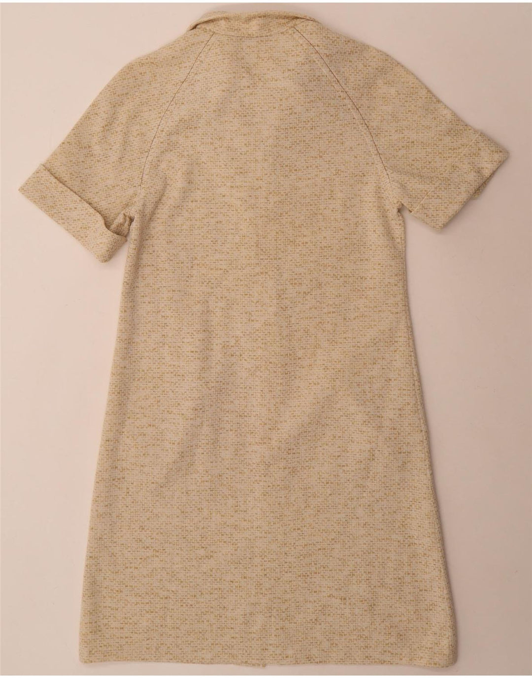 Vintage Dame Shift Dress UK 14 Medium Beige Flecked