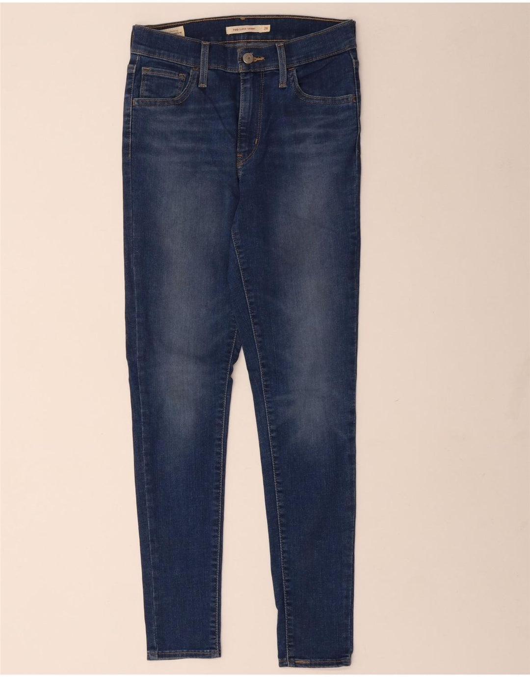 LEVI'S Dame 720 Skinny Jeans W26 L28 Blå Bomuld