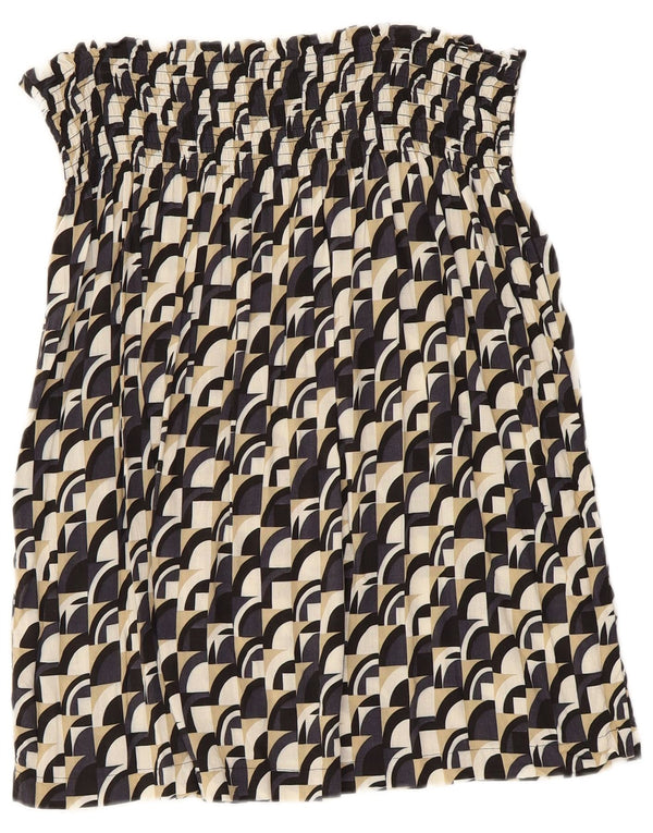 Benetton Dame Stropløs Top UK 8 Small Multicolored Geometric