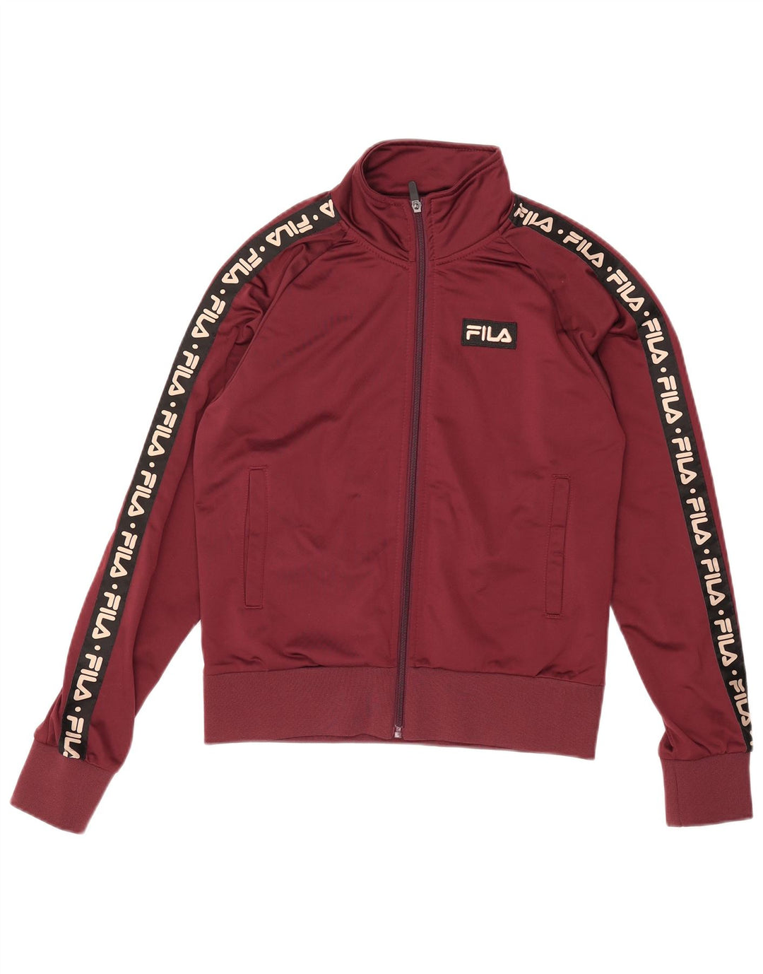 Fila Dame Grafisk Oversized træningsdragt Top Jacket UK 10 Small Burgundy