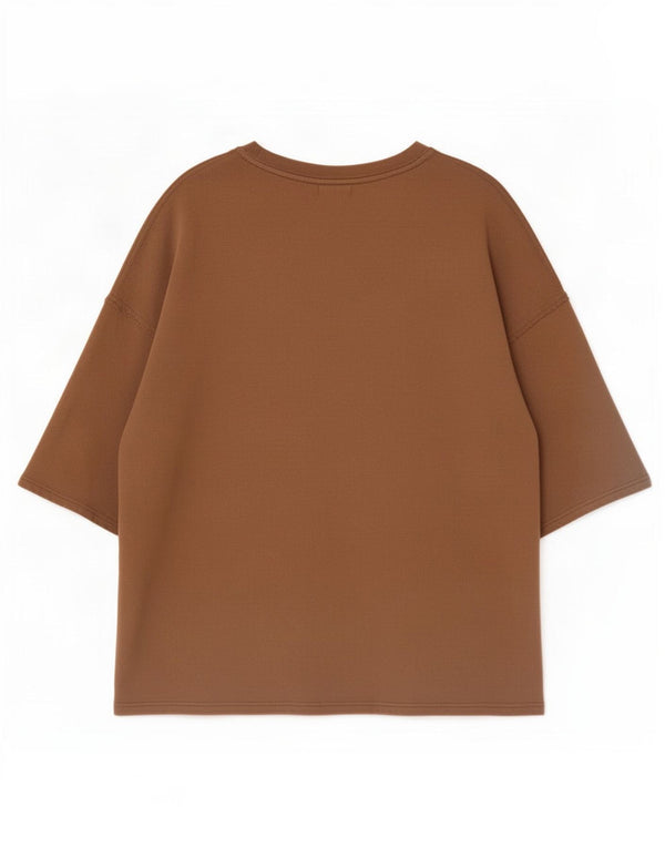 Zara Herre T-Shirt Top Stor Brun Bomuld