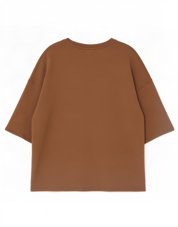 Zara Herre T-Shirt Top Stor Brun Bomuld