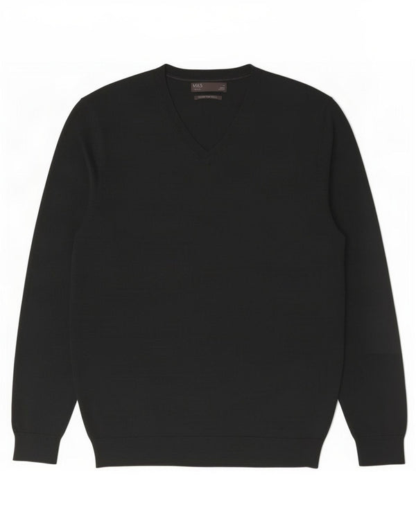 Marks & Spencer Herre V-hals sweater Medium Grøn Merinould