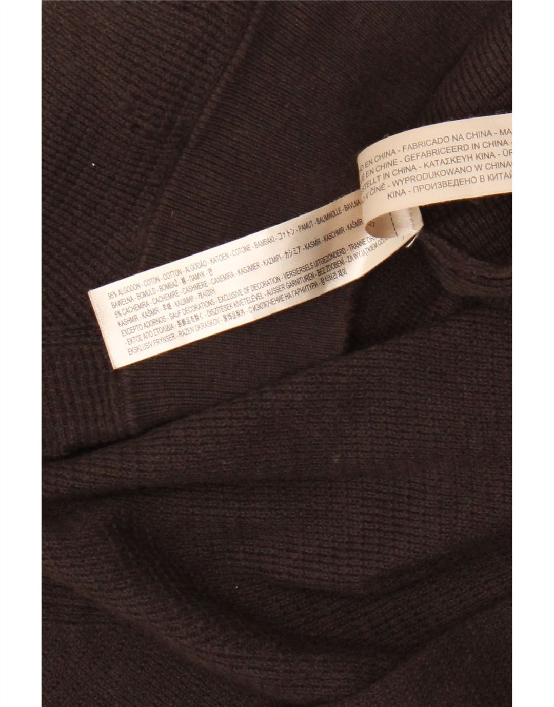 Massimo Dutti Herre Zip Neck Jumper Sweater XL Brun Bomuld