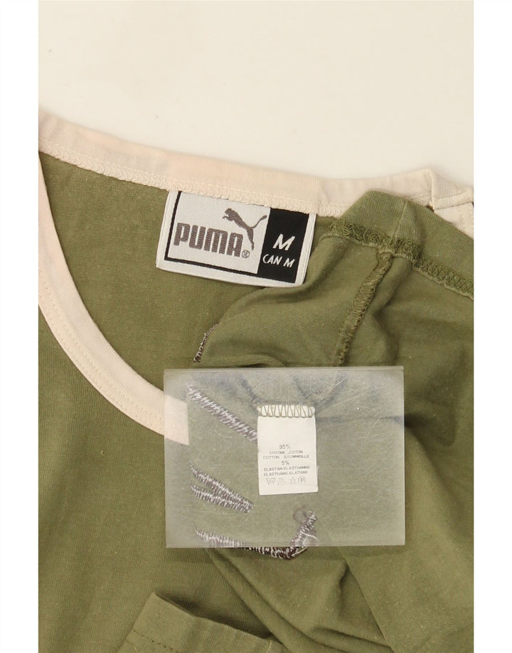 Puma Herre grafisk T-shirt Top Medium Grøn Colourblock Bomuld