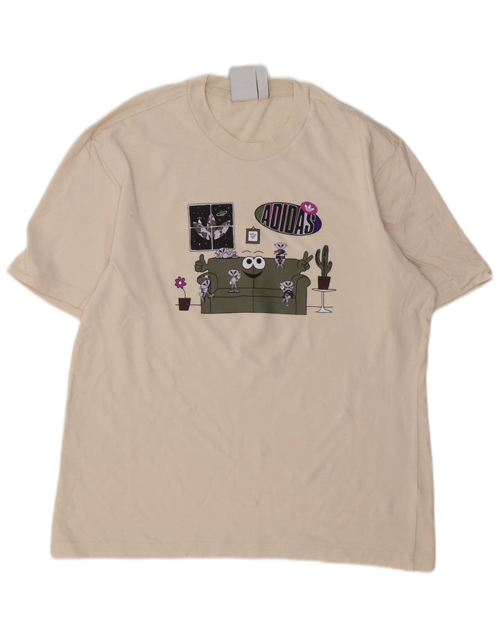 ADIDAS Grafisk T-shirt top til mænd, stor hvid