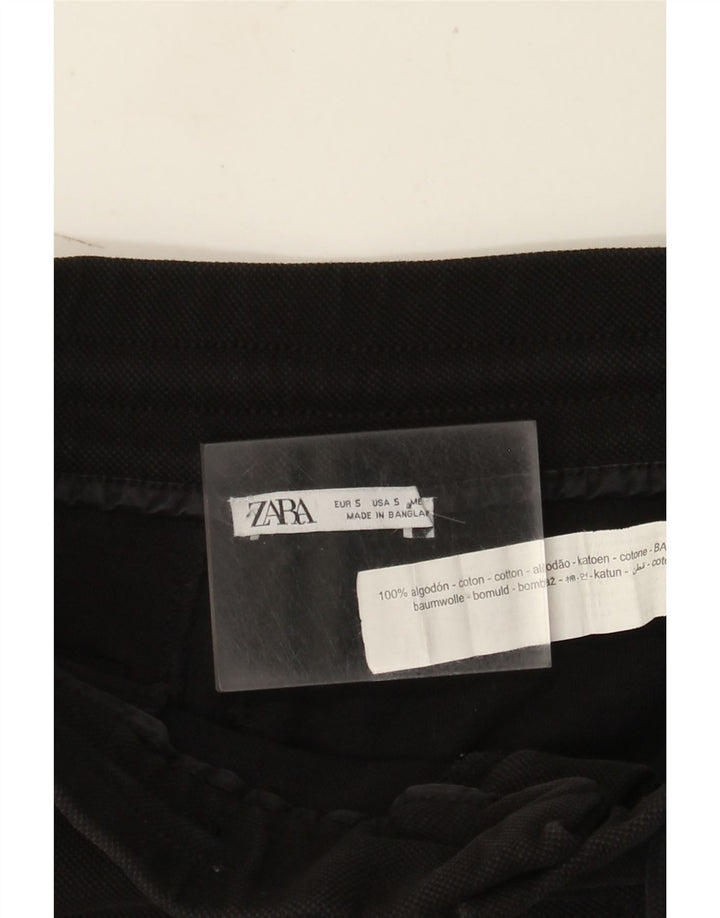 Zara Herre Cargo Shorts Små W30 Sort Bomuld