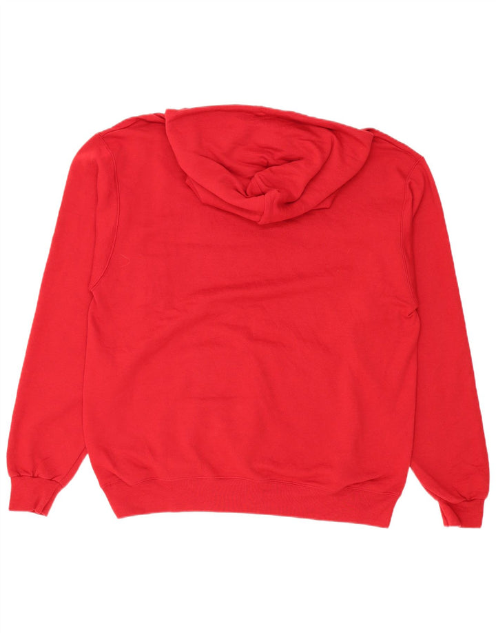 CHAMPION Mens Graphic Hoodie Jumper Large Red Cotton
