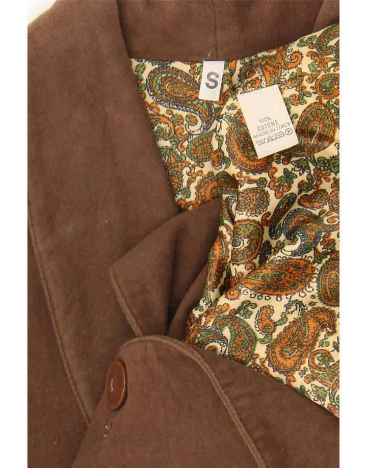 Vintage dame 2-knaps blazerjakke UK 10 Lille brun bomuld