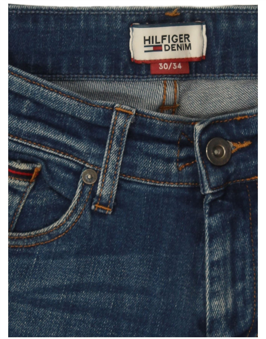 Tommy Hilfiger Herre Slim Jeans W30 L34 Blå