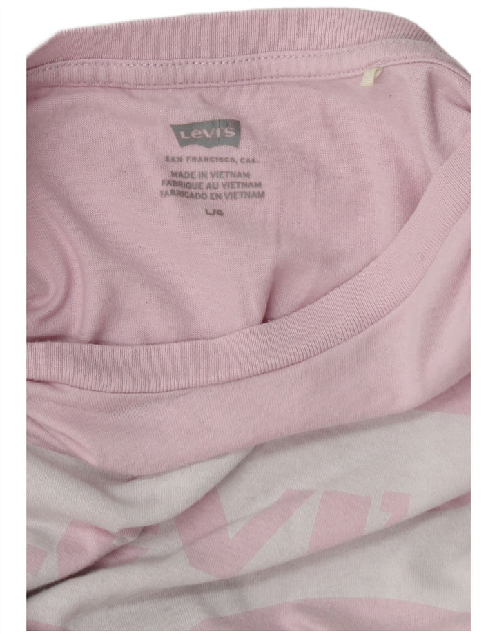 Levi's Dame Grafisk T-Shirt Top UK 16 Large Pink