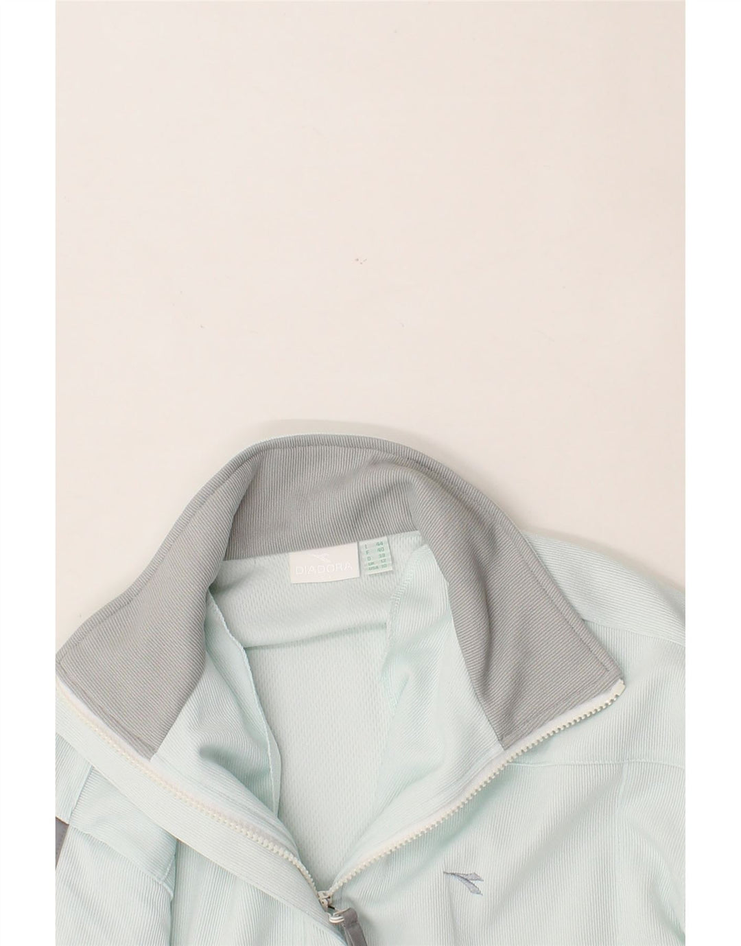 DIADORA Womens Tracksuit Top Jacket UK 12 Medium Blue Colourblock Vintage Diadora and Second-Hand Diadora from Messina Hembry 