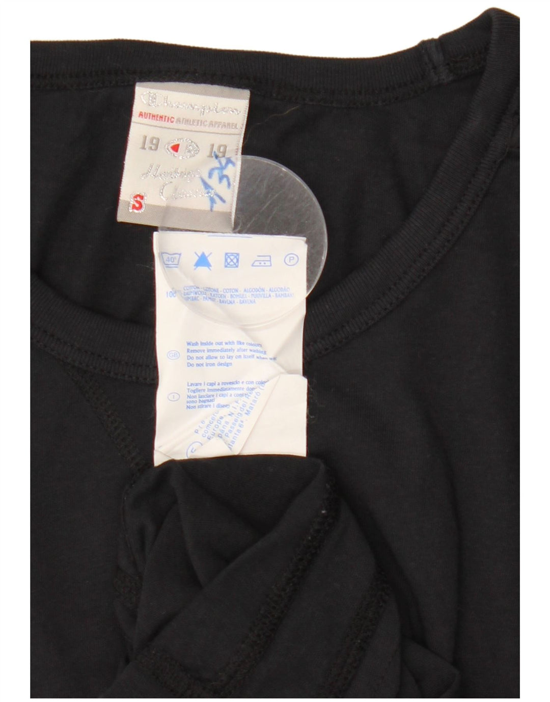 CHAMPION Womens Heritage Classics Grafisk T-Shirt Top UK 10 Small Black