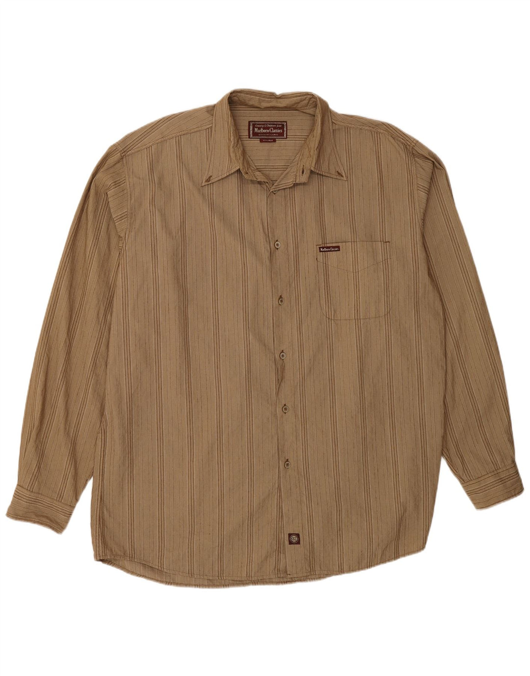 Marlboro Classics herreskjorte 2XL Beige nålestribet bomuld
