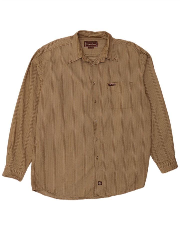 Marlboro Classics herreskjorte 2XL Beige nålestribet bomuld