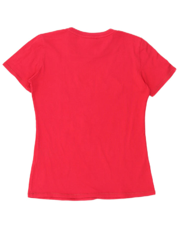 Champion Womens Heritage Fit Grafisk T-Shirt Top UK 12 Medium Rød