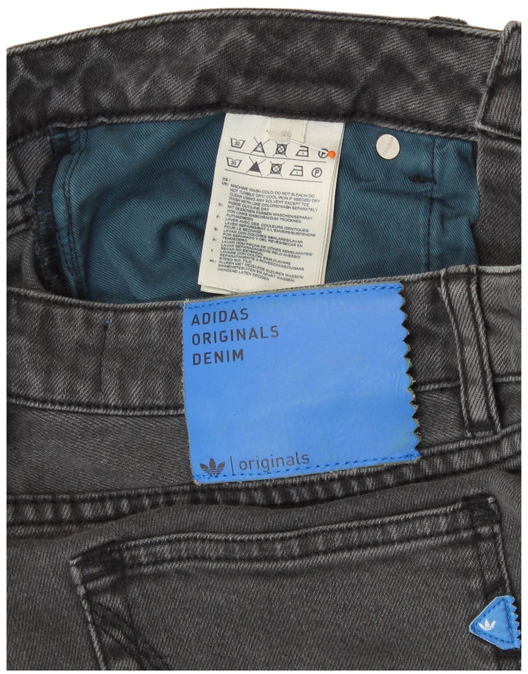 ADIDAS denimshorts til kvinder W26 Små grå bomuld