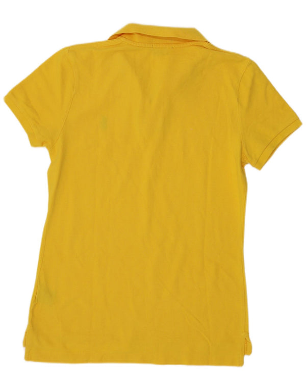 Polo Ralph Lauren Dame Skinny Fit Polo Shirt UK 12 Medium Gul Bomuld