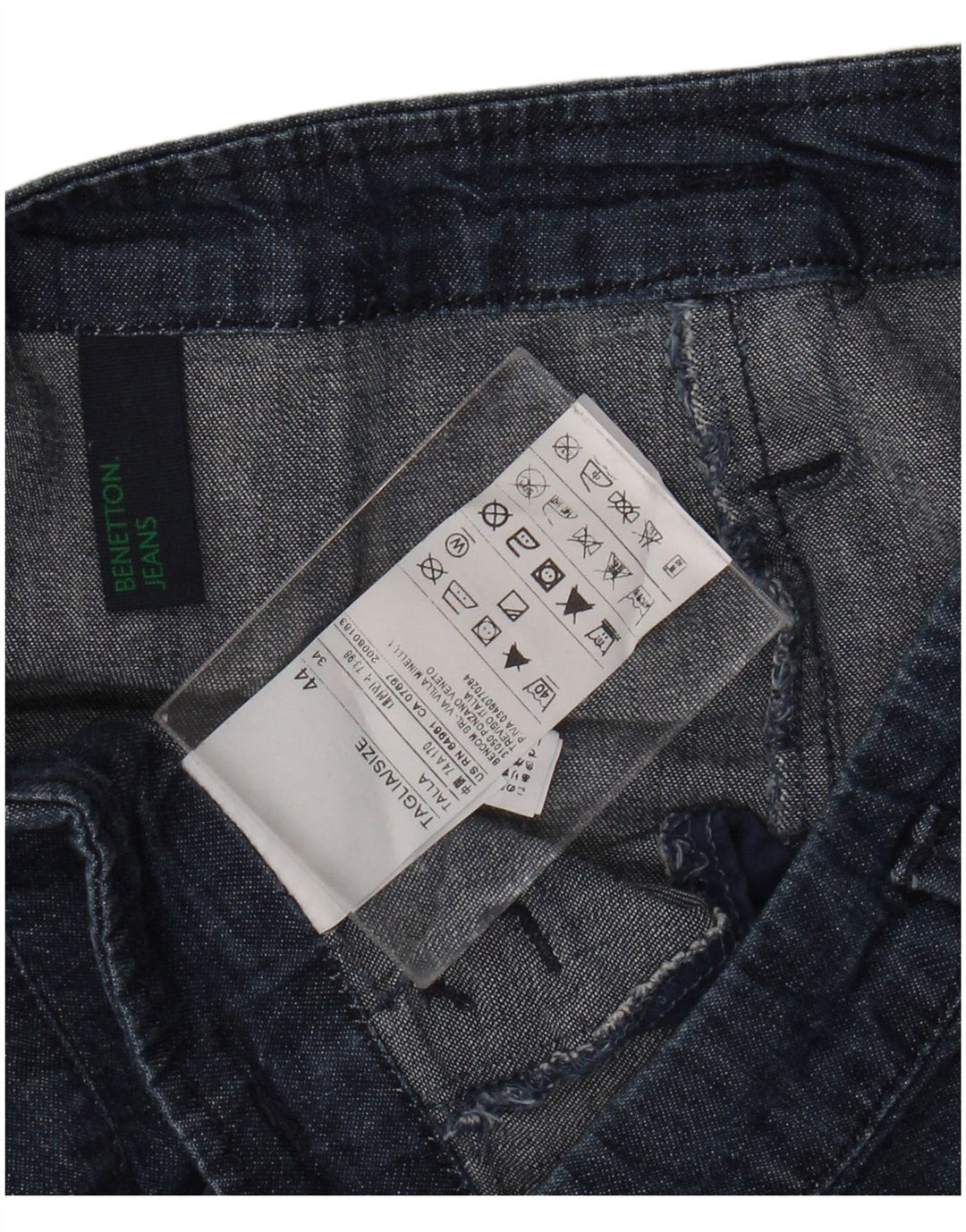 BENETTON Dame Denim Nederdel IT 44 Medium W30 Marineblå Bomuld