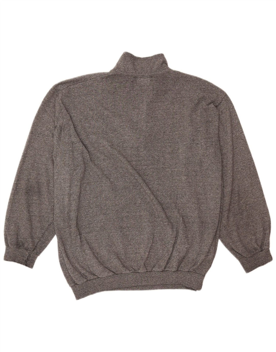 VINTAGE Sweatshirt med lynlås til kvinder UK 18 XL Grå Flecked