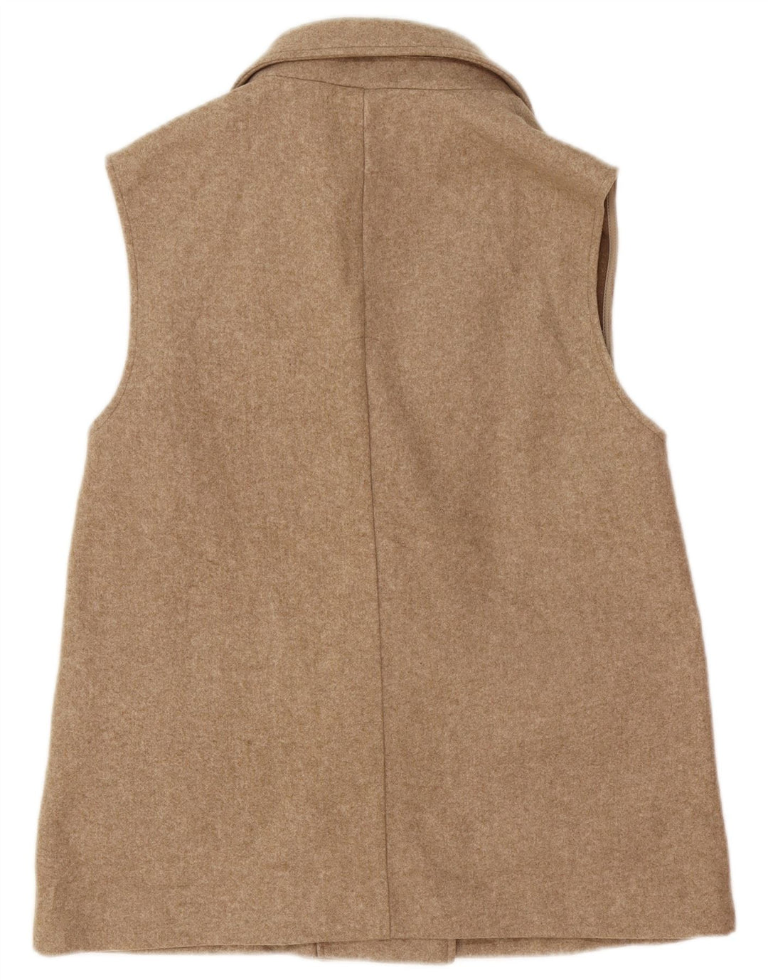 Zara Dame Dobbeltradet Utility Gilet UK 12 Medium Beige Polyester